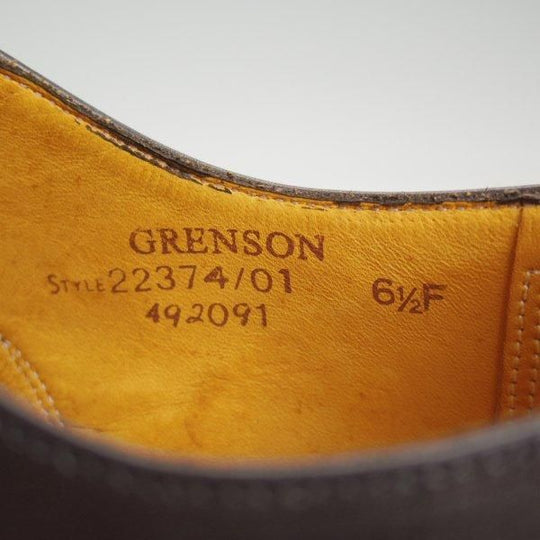 ★(英)グレンソン 6.5F【貴重★footmaster/フットマスター】ストレートチップ/カーフ/黒/メンズ/GRENSON★m495