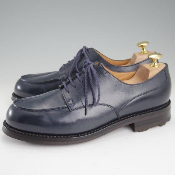 使用数回★J.M.ウエストン 6D【現行定価￥168,300-★ゴルフ/GOLF】641/31ラスト/Uチップ/ボックスカーフ/紺/Weston/ウェストン★m496