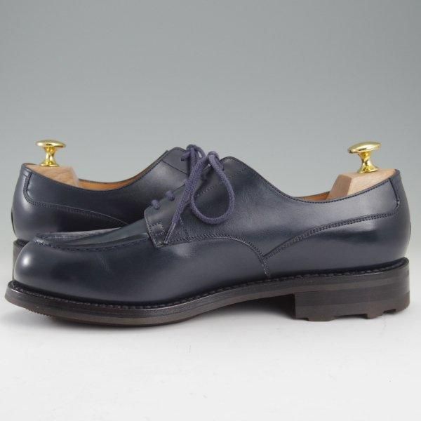 使用数回★J.M.ウエストン 6D【現行定価￥168,300-★ゴルフ/GOLF】641/31ラスト/Uチップ/ボックスカーフ/紺/Weston/ウェストン★m496