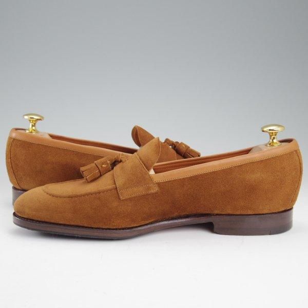 極上★(スペイン製)カルミナ SIZE 6【定価￥79,200-★タッセルローファー/80833】SINEUラスト/スエード/茶/メンズ/CARMINA★m498