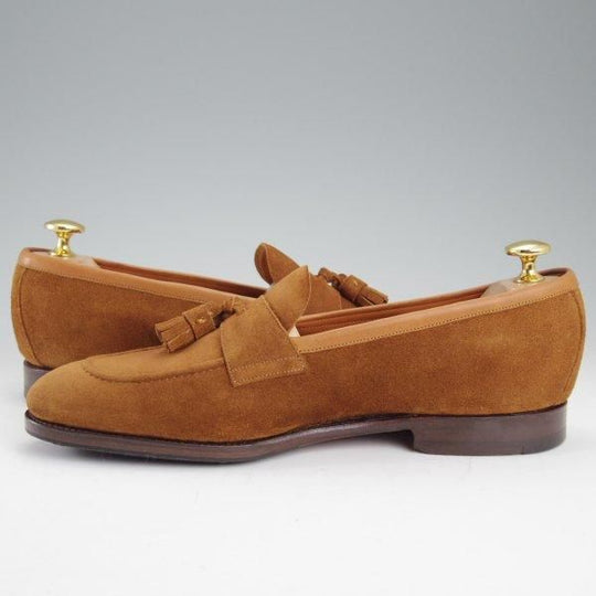 極上★(スペイン製)カルミナ SIZE 6【定価￥79,200-★タッセルローファー/80833】SINEUラスト/スエード/茶/メンズ/CARMINA★m498