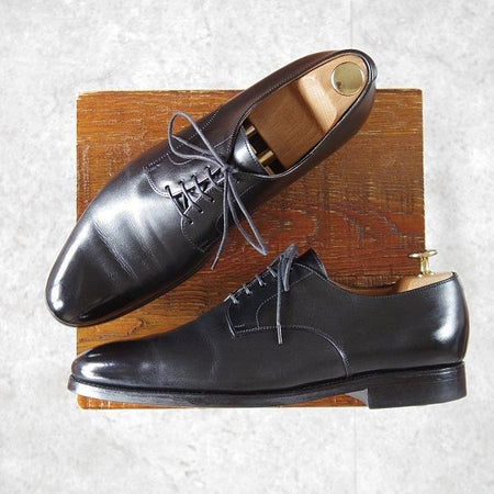 極上★(スペイン製)カルミナ SIZE 7.5【★プレーントゥ/80602】カーフ/黒/メンズ/CARMINA★m499