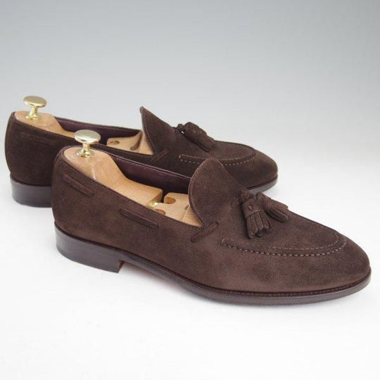 極上★(スペイン製)カルミナ SIZE 6【定価￥89,100-★タッセルローファー/80215】UETAMラスト/スエード/濃茶/メンズ/CARMINA★m500