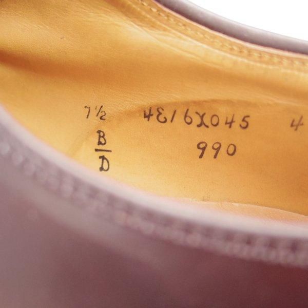 極上★オールデン 7.5D【定価￥211,200-★コードバン仕様/990】ユナイテッドアローズ別注/バリーラスト/プレーントゥ/ALDEN★m507