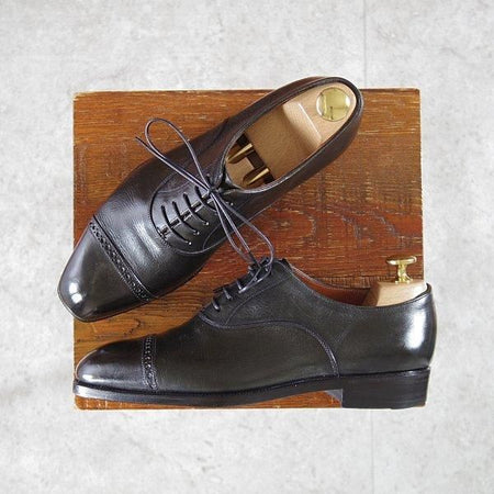極上★Iron Dress/アイアンドレス UK5.5程度【ハンドソーンウェルテッド製法★純正シューツリー付/Tuscany Waxed Bull hide】黒★m509