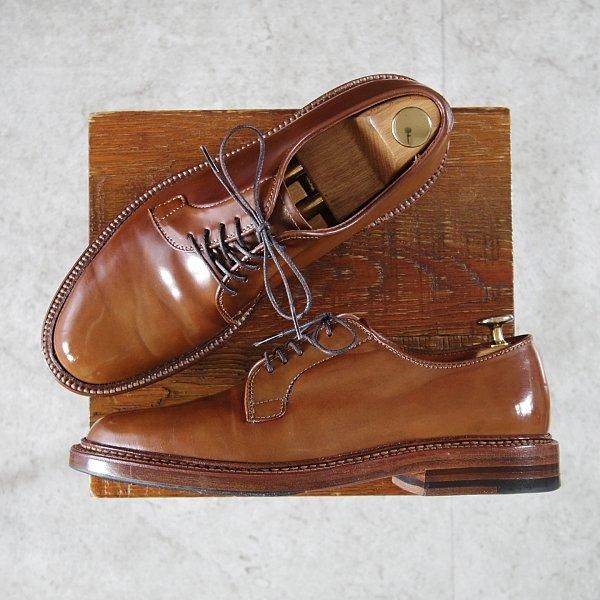 美品★オールデン 6.5D【貴重★ウイスキーコードバン/茶】9905/バリーラスト/プレーントゥ/メンズ/ALDEN★m514