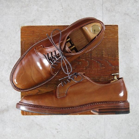 美品★オールデン 6.5D【貴重★ウイスキーコードバン/茶】9905/バリーラスト/プレーントゥ/メンズ/ALDEN★m514