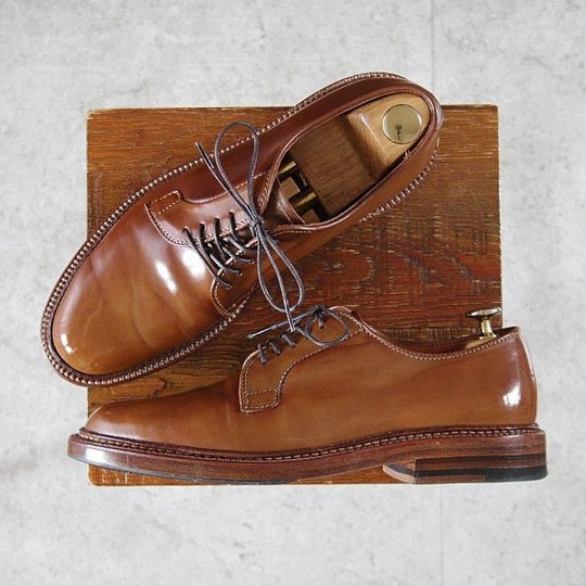 美品★オールデン 6.5D【貴重★ウイスキーコードバン/茶】9905/バリーラスト/プレーントゥ/メンズ/ALDEN★m514