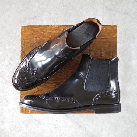 極上★チャーチ(レディース) SIZE 37【定価￥176,000-★KETSBY WG/サイドゴアブーツ】ポリッシュドバインダーカーフ/黒/Church's★m519