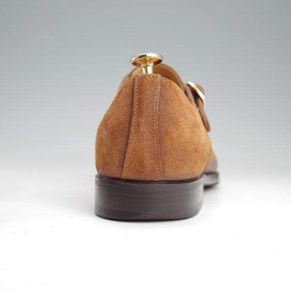 極上★(伊)F.LLIジャコメッティ SIZE 41【貴重★つま先コードバン仕様/FG397】モンクストラップ/茶/Giacometti★m527