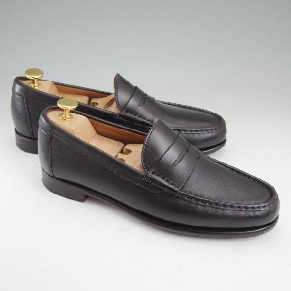美品★(スペイン製)カルミナ SIZE 6.5【★コインローファー/80668】XIMラスト/カーフ/黒/メンズ/CARMINA★m528