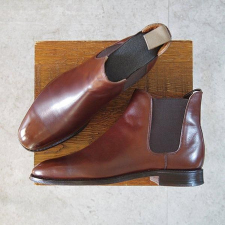 極上★クロケット&ジョーンズ 6.5E【現行定価12万円程度★BEAMS F別/サイドゴアブーツ/CHELSEA】カーフ/濃茶/Crockett&Jones★m533