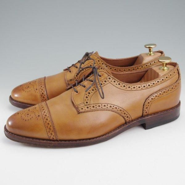 極上★(米)アレンエドモンズ 8.5D【現行定価10万円程度★Sanford/サンフォード】セミブローグ/カーフ/薄茶/メンズ/ALLEN EDMONDS★m534