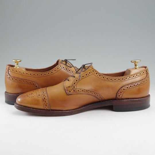 極上★(米)アレンエドモンズ 8.5D【現行定価10万円程度★Sanford/サンフォード】セミブローグ/カーフ/薄茶/メンズ/ALLEN EDMONDS★m534