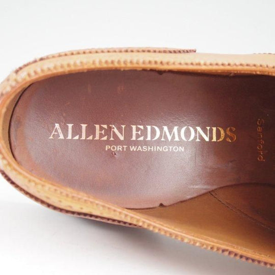 極上★(米)アレンエドモンズ 8.5D【現行定価10万円程度★Sanford/サンフォード】セミブローグ/カーフ/薄茶/メンズ/ALLEN EDMONDS★m534