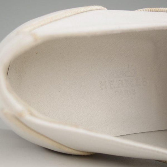 未使用★(伊製)HERMES/エルメス SIZE 42【貴重★CHEVRE(山羊革)仕様/プレーントゥ】白/メンズ★m535