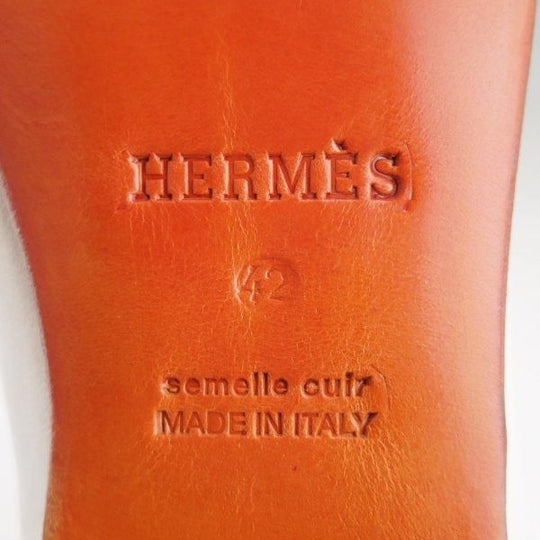 未使用★(伊製)HERMES/エルメス SIZE 42【貴重★CHEVRE(山羊革)仕様/プレーントゥ】白/メンズ★m535