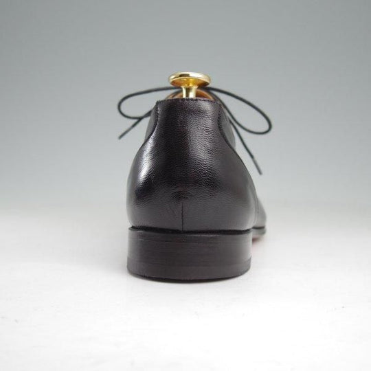 美品★(伊製)HERMES/エルメス SIZE 42【貴重★CHEVRE(山羊革)仕様/プレーントゥ】黒/メンズ★m536