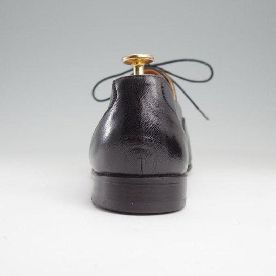 美品★(伊製)HERMES/エルメス SIZE 42【貴重★CHEVRE(山羊革)仕様/プレーントゥ】黒/メンズ★m536