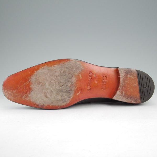 美品★(伊製)HERMES/エルメス SIZE 42【貴重★CHEVRE(山羊革)仕様/プレーントゥ】黒/メンズ★m536