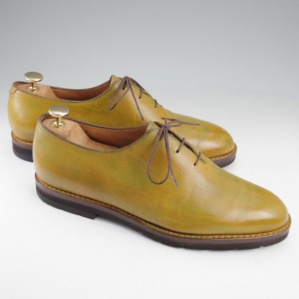 極美品★(仏)ベルルッティ SIZE 7【貴重★ステッチダウン×ブラックラピド製法/ホールカット】薄緑〜茶系パティーヌ/Berluti★m538