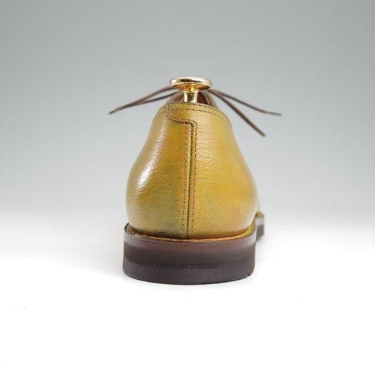 極美品★(仏)ベルルッティ SIZE 7【貴重★ステッチダウン×ブラックラピド製法/ホールカット】薄緑〜茶系パティーヌ/Berluti★m538