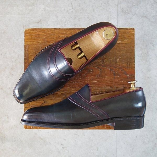 極美品★(仏)ベルルッティ UK7程度【オーダー価格100万円〜★ビスポーク品/シュール・ムジュール】純正ツリー付/ローファー/Berluti★m541