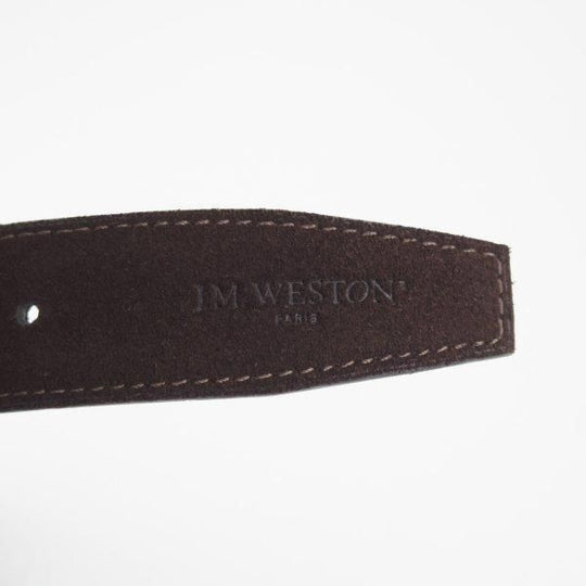 ほぼ試着程度★J.M.ウエストン 90cm【現行定価￥77,000-★カーフ＆スエード両面で使用可/ヴァイスヴァーサベルト】濃茶/Weston★m545