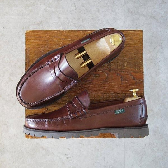 極美品★パラブーツ SIZE 5【定価￥48,400-★CORAUX RAID/コローレイド/コインローファー】カーフ/濃茶/メンズ/Paraboot★m552