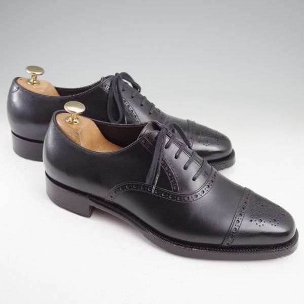 極上★(台東区)ジョーワークス SIZE 6.5【注文価格￥107,800〜★(独)ワインハイマー社のカーフ/セミブローグ】黒/メンズ/JOE WORKS★m553