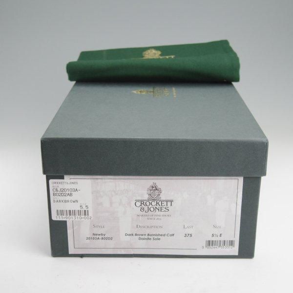 極美品★クロケット&ジョーンズ 5.5E【定価￥118,800-★ダイナイトソール仕様/NEWBY/セミブローグ】375ラスト/濃茶/Crockett&Jones★m554
