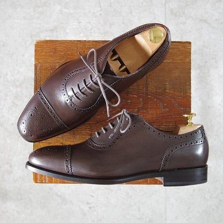 未使用★ユニオンインペリアル SIZE 7【★セミブローグ/U1824】カーフ/濃茶/メンズ/Union Imperial★m566