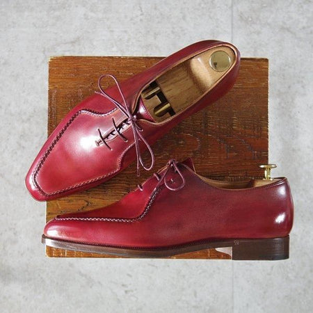 極美品★(仏)ベルルッティ SIZE 7.5【赤茶系パティーヌ★オックスフォードシューズ】ホールカット/Uチップ/カーフ/メンズ/Berluti★m568