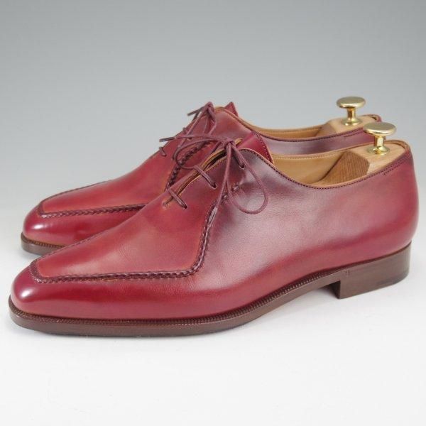 極美品★(仏)ベルルッティ SIZE 7.5【赤茶系パティーヌ★オックスフォードシューズ】ホールカット/Uチップ/カーフ/メンズ/Berluti★m568