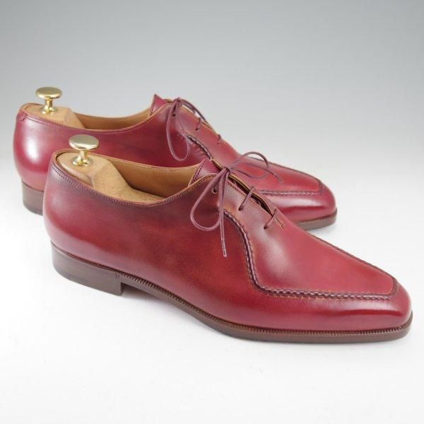 極美品★(仏)ベルルッティ SIZE 7.5【赤茶系パティーヌ★オックスフォードシューズ】ホールカット/Uチップ/カーフ/メンズ/Berluti★m568