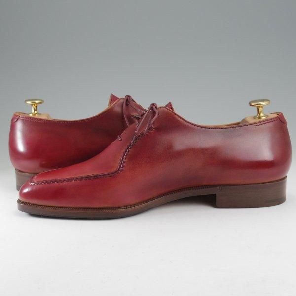極美品★(仏)ベルルッティ SIZE 7.5【赤茶系パティーヌ★オックスフォードシューズ】ホールカット/Uチップ/カーフ/メンズ/Berluti★m568