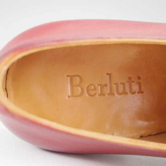極美品★(仏)ベルルッティ SIZE 7.5【赤茶系パティーヌ★オックスフォードシューズ】ホールカット/Uチップ/カーフ/メンズ/Berluti★m568
