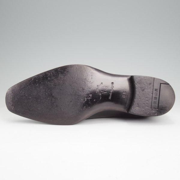 極美品★三陽山長 SIZE 6.5【定価￥80,300-★鞍之介/R309ラスト】サドルシューズ/カーフ/黒/メンズ/KURANOSUKE/Sanyo Yamacho★m573