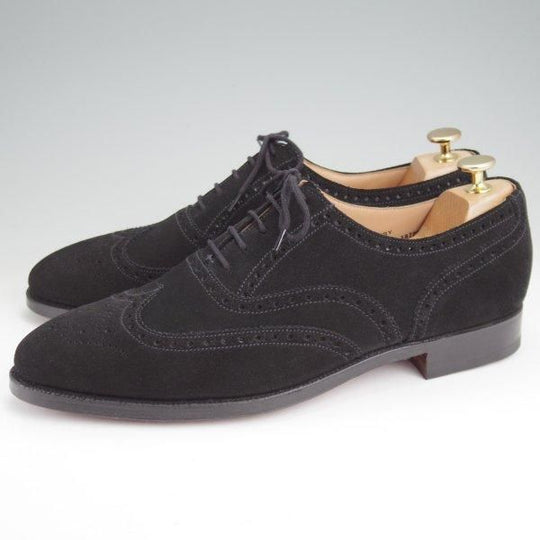 未使用★クロケット&ジョーンズ 9E【現行定価10万円以上★FINSBURY/341ラスト】SHIPS別注/フルブローグ/スエード/黒/Crockett&Jones★m574