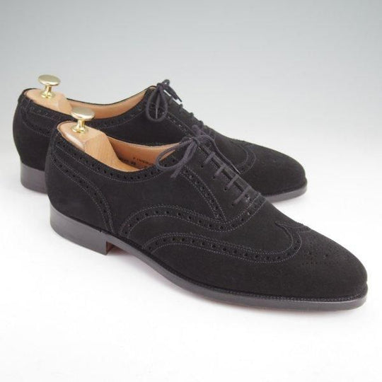 未使用★クロケット&ジョーンズ 9E【現行定価10万円以上★FINSBURY/341ラスト】SHIPS別注/フルブローグ/スエード/黒/Crockett&Jones★m574