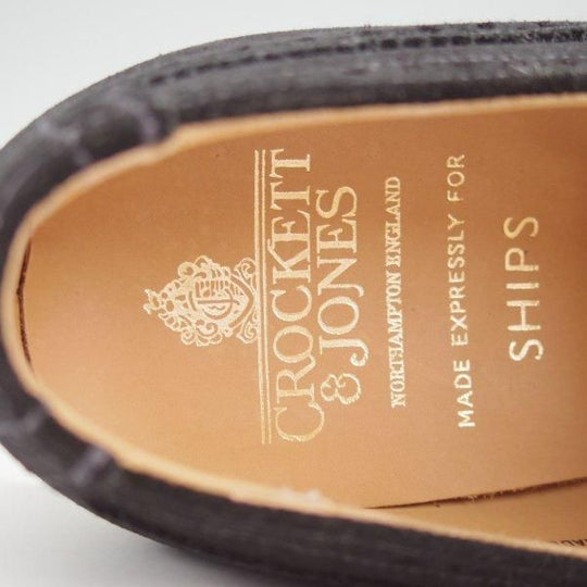 未使用★クロケット&ジョーンズ 9E【現行定価10万円以上★FINSBURY/341ラスト】SHIPS別注/フルブローグ/スエード/黒/Crockett&Jones★m574