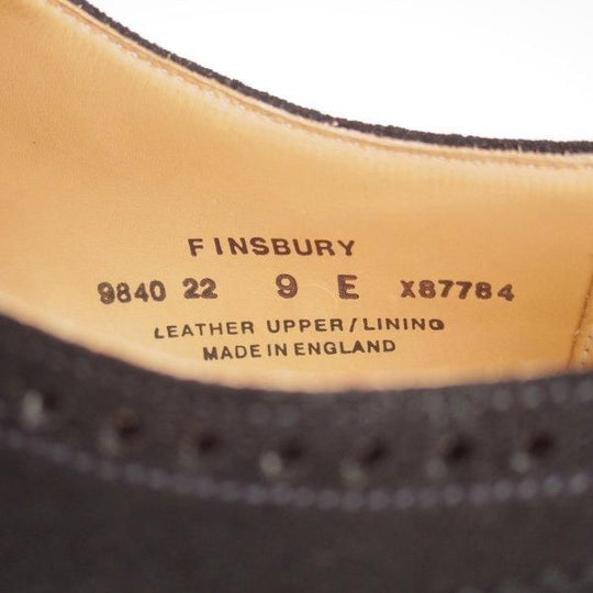 未使用★クロケット&ジョーンズ 9E【現行定価10万円以上★FINSBURY/341ラスト】SHIPS別注/フルブローグ/スエード/黒/Crockett&Jones★m574