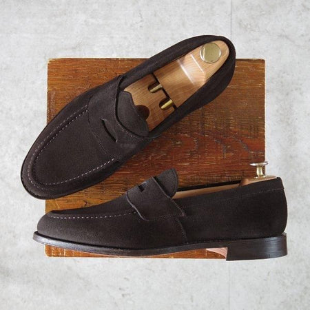 ほぼ試着程度★チャーチ 80F/UK8【★コインローファー/DAWLEY/ダウリー】106ラスト/スエード/濃茶/メンズ/Church's★m575