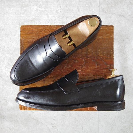 美品★(米)アレンエドモンズ 8.5D【貴重★ブルックスブラザーズ別注/BROOKS BROTHERS】コインローファー/黒/ALLEN EDMONDS★m577
