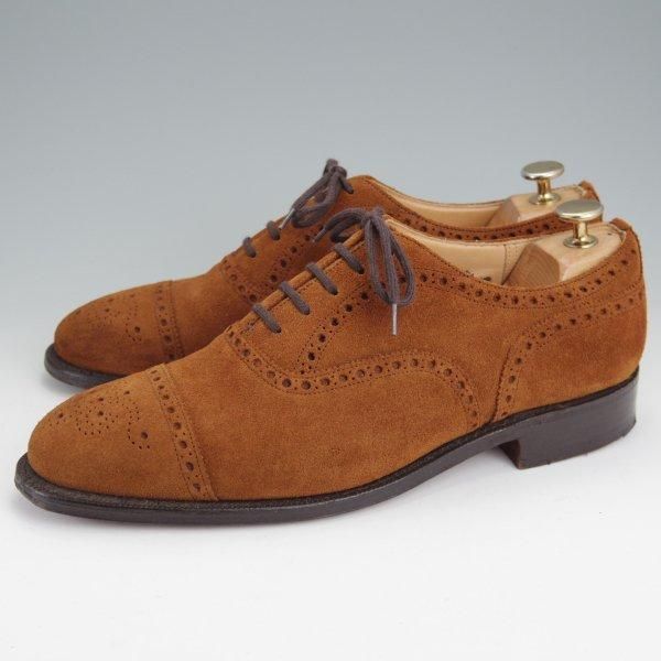 極上★チャーチ 70F/UK7【現行定価￥176,000-★ディプロマット/DIPLOMAT】173ラスト/セミブローグ/スエード/茶/メンズ/Church's★m578