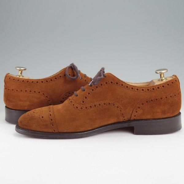 極上★チャーチ 70F/UK7【現行定価￥176,000-★ディプロマット/DIPLOMAT】173ラスト/セミブローグ/スエード/茶/メンズ/Church's★m578