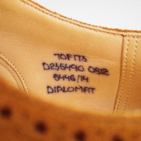 極上★チャーチ 70F/UK7【現行定価￥176,000-★ディプロマット/DIPLOMAT】173ラスト/セミブローグ/スエード/茶/メンズ/Church's★m578