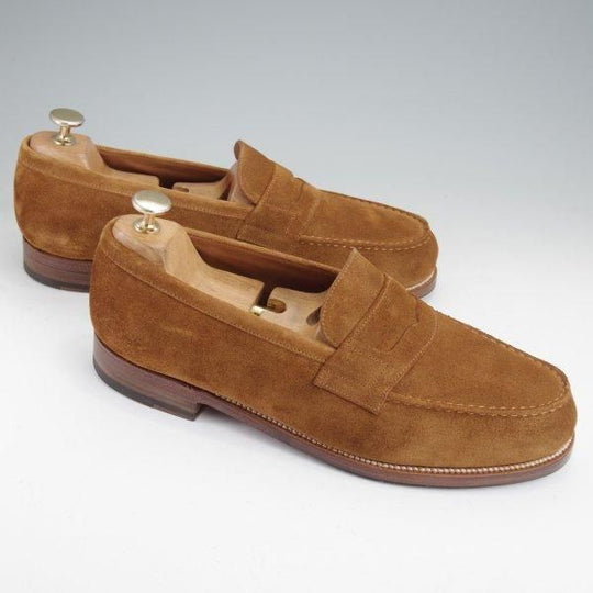 極美品★J.M.ウエストン 8E【定価￥151,800-★180/コインローファー】41ラスト/スエード/茶/Weston/ウェストン★m579