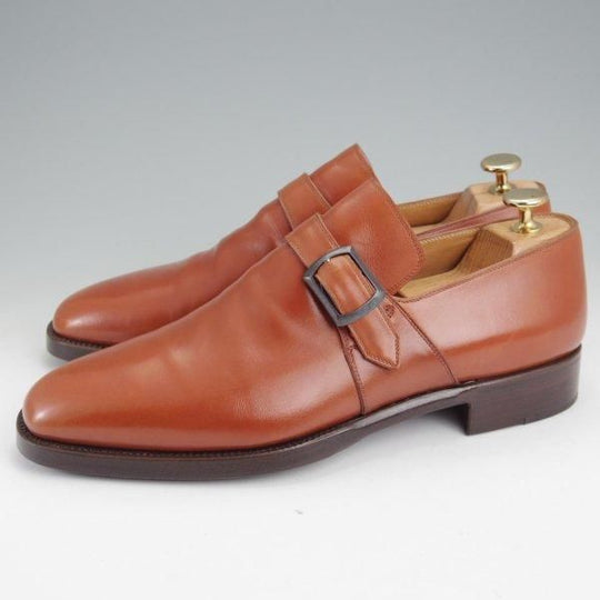 極美品★(伊)ステファノ・ベーメル SIZE 41【現行定価30万円以上★201/モンクストラップ】茶/カーフ/メンズ/Stefano Bemer★m582