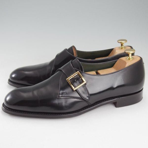 極美品★(英)チーニー 8F【貴重★BROMLEY/ナノユニバース別注】125ラスト/モンクストラップ/ポリッシュレザー/黒/メンズ/CHEANEY★m589